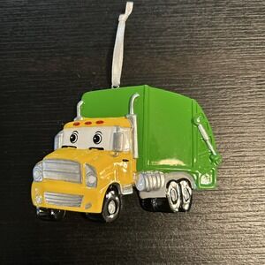 Christmas Ornament Holiday Garbage Truck Green Yellow Can Be Personalized